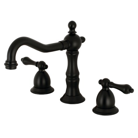 Kingston Brass KS1970AL 8" Widespread Bathroom Faucet, Matte Black KS1970AL